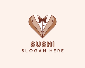 Gentleman Suit Heart logo design