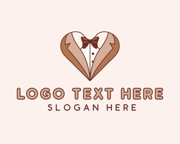 Suit - Gentleman Suit Heart logo design