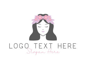 Girl - Feminine Floral Face logo design