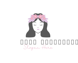 Girly - Feminine Floral Face logo design