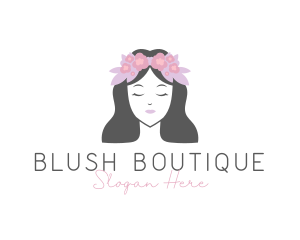 Blush - Feminine Floral Face logo design