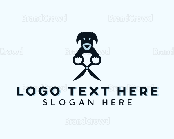 Scissors Dog Grooming Logo