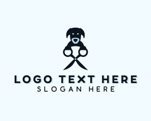 Dematting - Scissors Dog Grooming logo design
