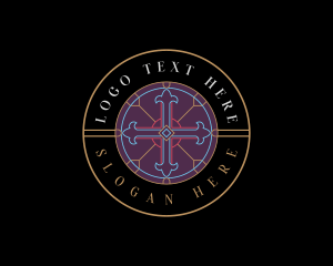 Nun - Holy Christian Cross logo design