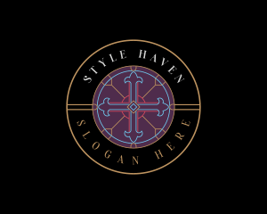 Nun - Holy Christian Cross logo design