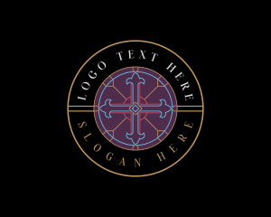 Pray - Holy Christian Cross logo design