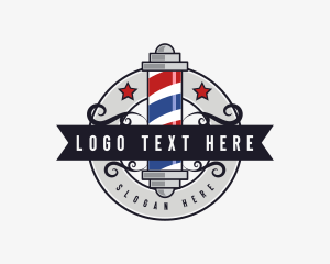 Badge - Barbershop Grooming Stylist logo design
