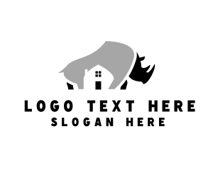 Horn - Rhino Home Construction logo design