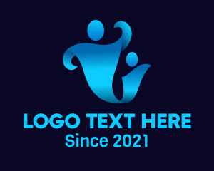 Social - Abstract Gradient Friendship logo design