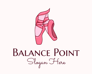 Pointe Shoes Ballerina logo design