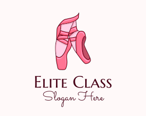 Pointe Shoes Ballerina logo design