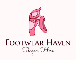 Pointe Shoes Ballerina logo design