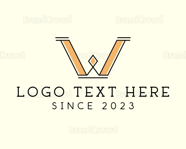 Luxury Elegant Diamond Letter W Logo