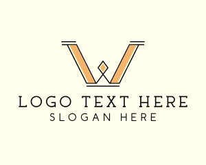 Luxury Elegant Diamond Letter W Logo