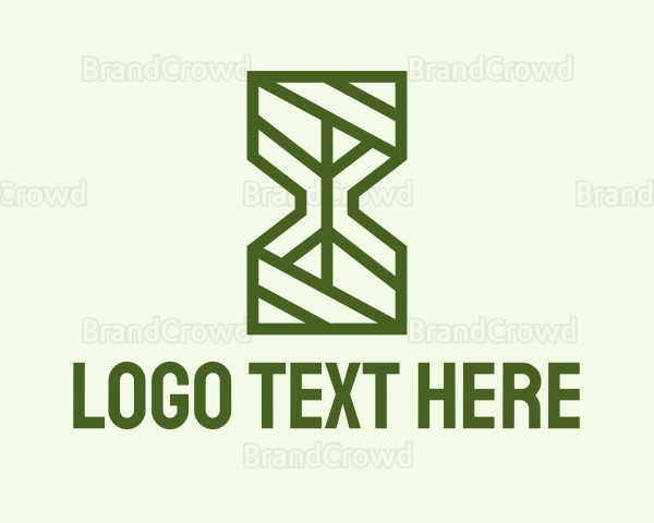 Green Outline Hourglass Logo