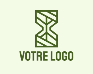 Green Outline Hourglass  Logo