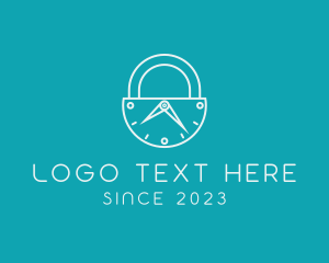 Line Art - Minimalist Lock Timer logo design