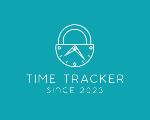 Minimalist Lock Timer logo design