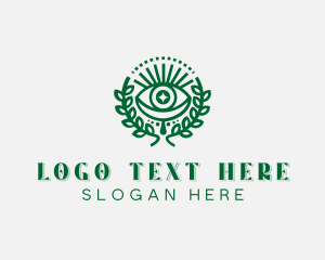 Fortune Telling - Bohemian Eye Wreath logo design