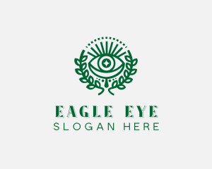 Bohemian Eye Wreath logo design