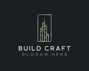 Building Real Estate Skyscraper logo design