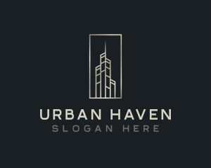 Building Real Estate Skyscraper logo design