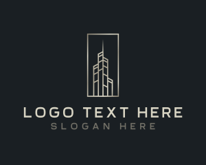 Metallic - Building Real Estate Skyscraper logo design