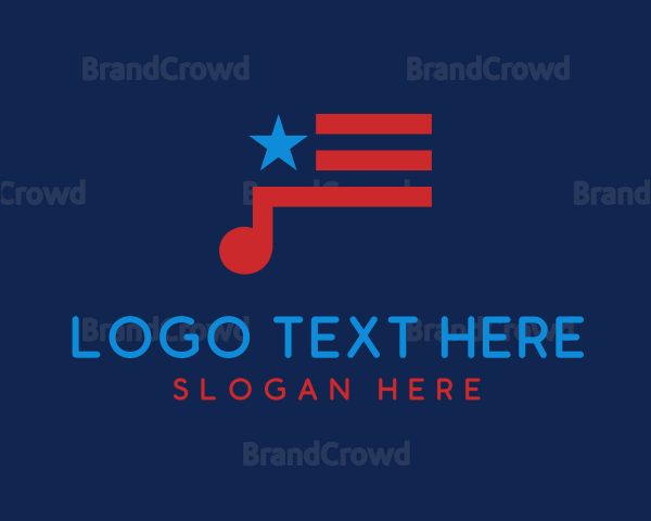 USA Music Flag Logo