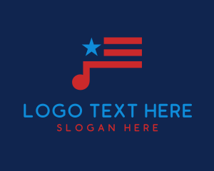 America - USA Music Flag logo design