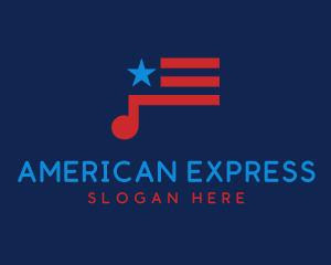 Usa - USA Music Flag logo design