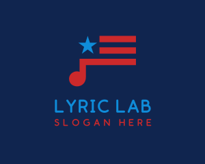 USA Music Flag logo design