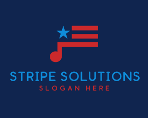 USA Music Flag logo design