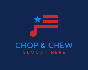 Instrumentalist - USA Music Flag logo design