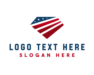 Country - American Flag Diamond logo design
