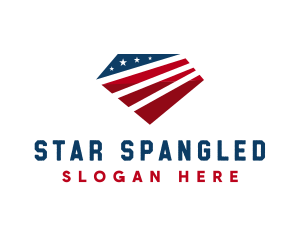 American - American Flag Diamond logo design