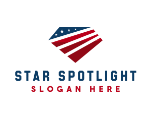 American Flag Diamond logo design