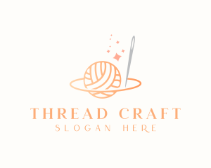 Thread Needle Knitting logo design