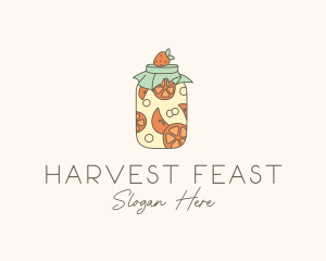 Fruit Mason Jar  logo design