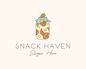 Fruit Mason Jar  logo design