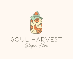 Fruit Mason Jar  logo design