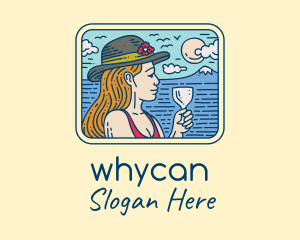 Woman - Relaxed Vacation Lady logo design