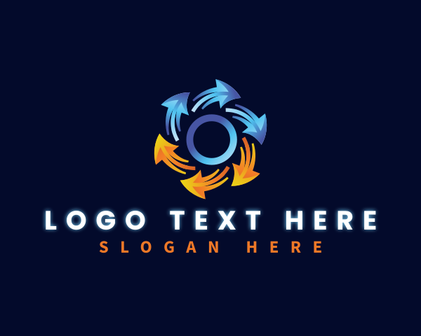 Transfer - HVAC  Arrow Cooling Heating logo design