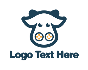 Animal - Blue Cow Joypad logo design