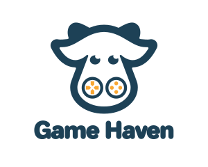 Playstation - Blue Cow Joypad logo design