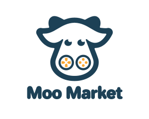 Cow - Blue Cow Joypad logo design