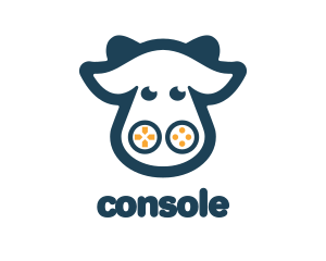 Blue Cow Joypad logo design