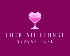 Heart Cocktail Drink  logo design