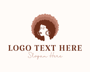 Hairstyle - Woman Beauty Afro logo design
