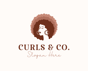 Curls - Woman Beauty Afro logo design