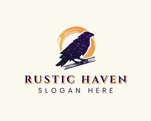 Raven Crow Bird logo design